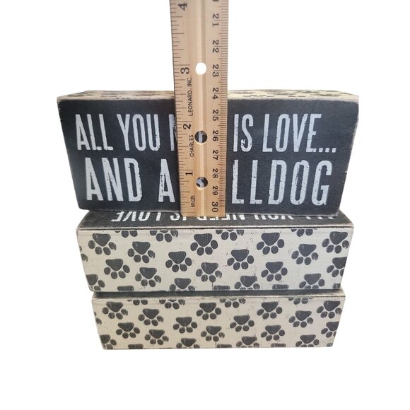 All You Need Is Love & A Bulldog Wooden Box Sign - Picture 3 of 4